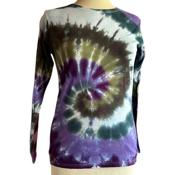 Womens Shirt Size Medium Tie Dye Long Sleeve Hippy Spiral Festival Outdoors Camp - Picture 1 of 8